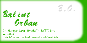 balint orban business card